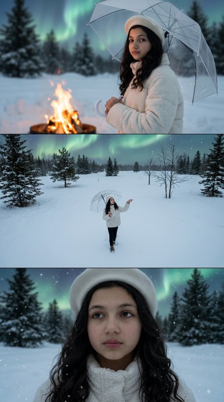 Winter Aurora Triptych