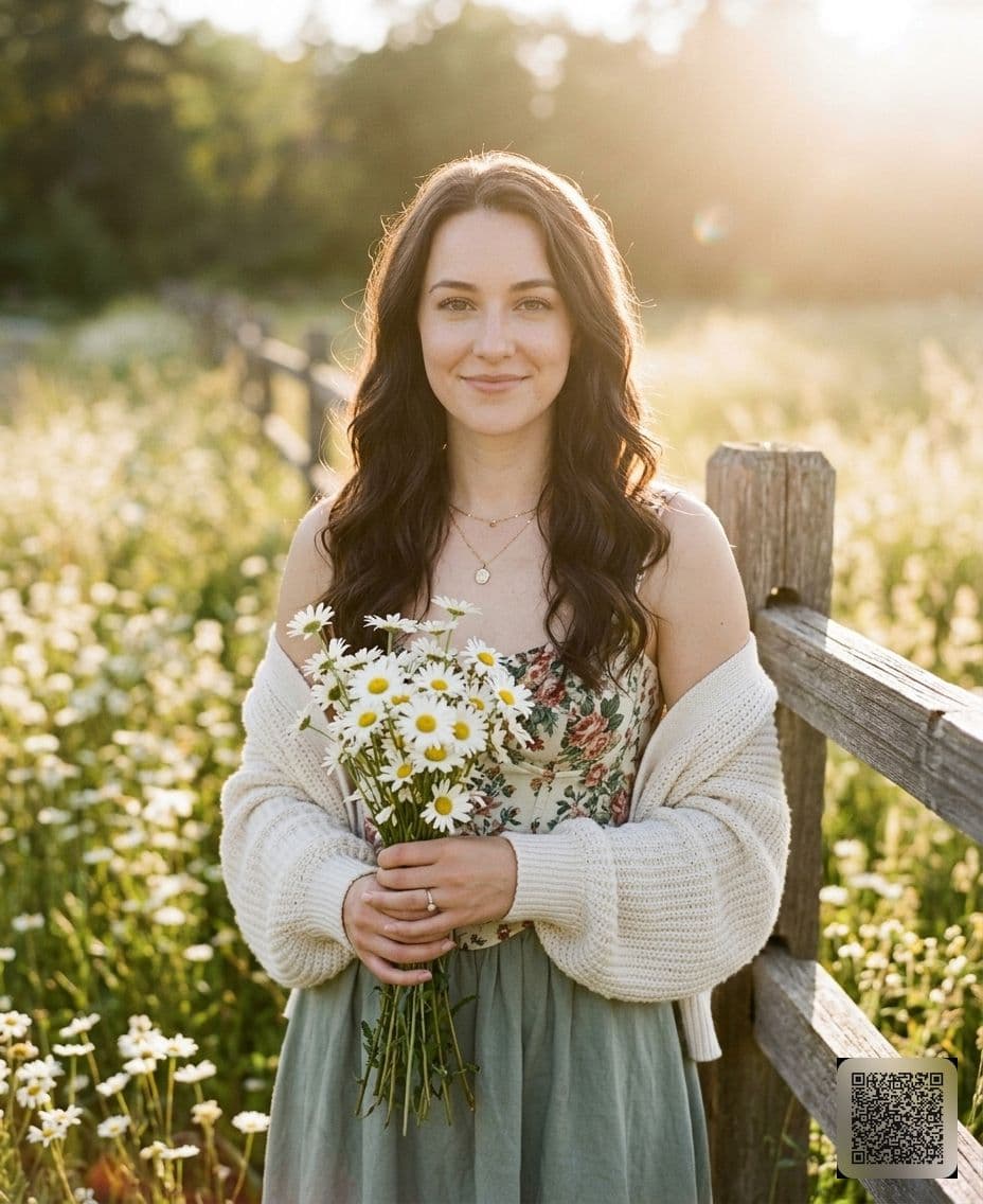 Golden Hour Wildflower Portrait