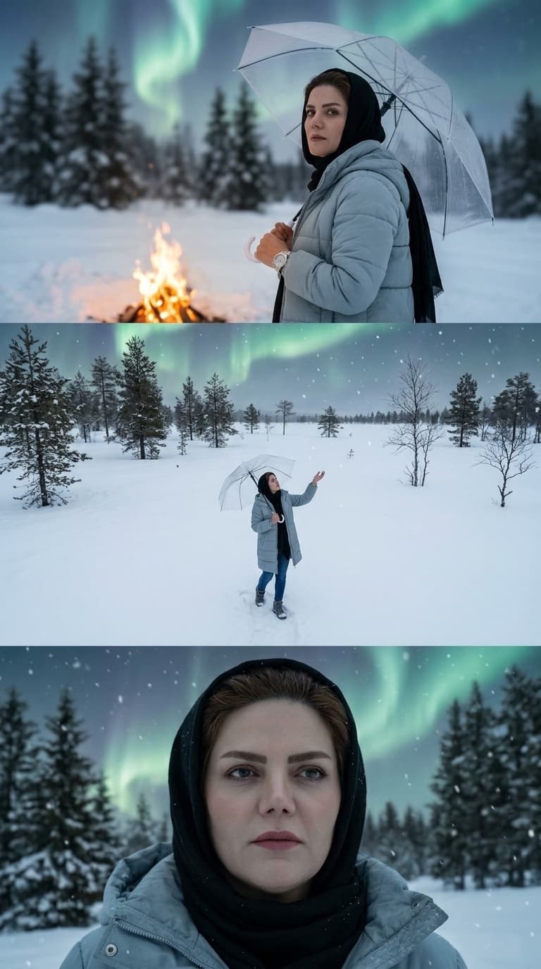Winter Aurora Triptych