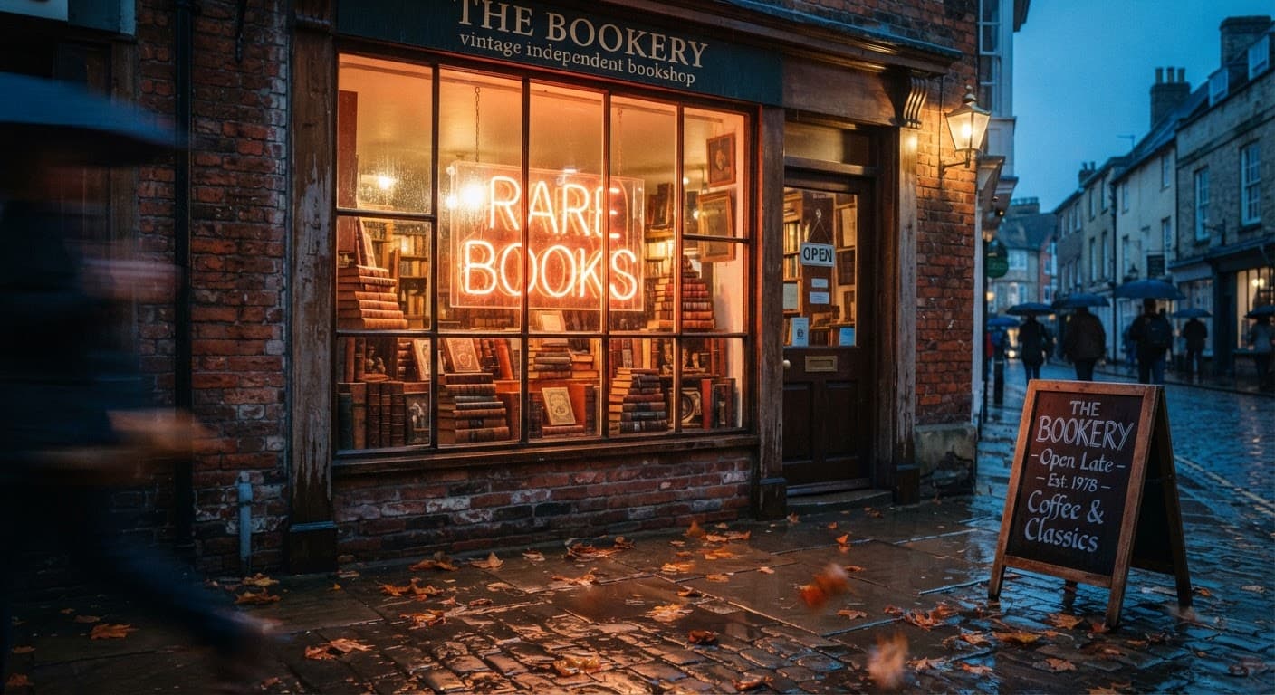 Vintage Bookshop Neon Sign Generator