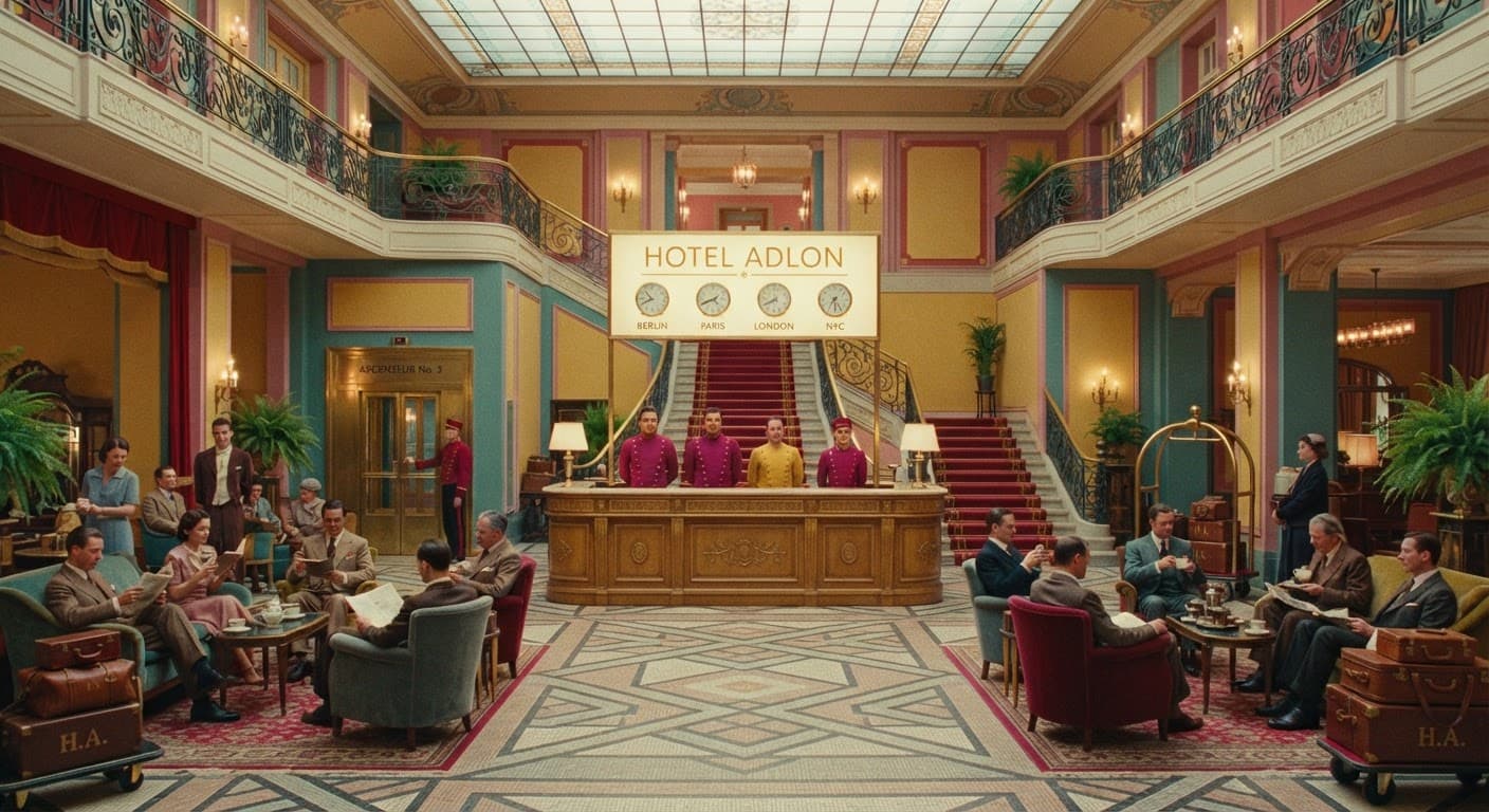 Wes Anderson Hotel Lobby