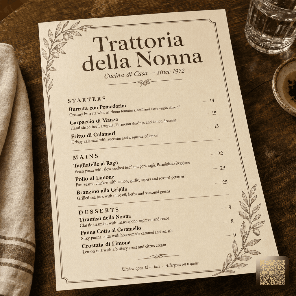 Restaurant Menu Generator