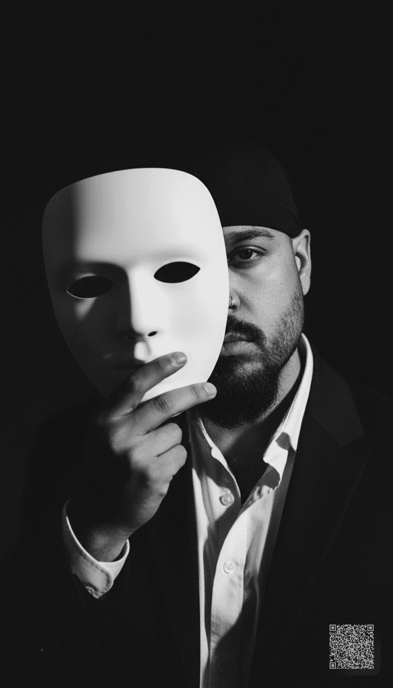 Dramatic Mask Profile Photo