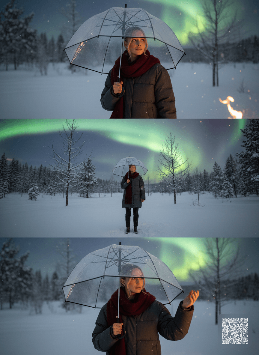 Winter Aurora Triptych